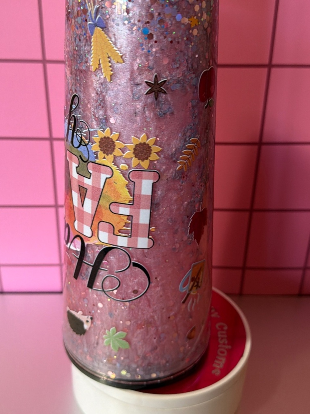 Fall mica glitter waterfall cups